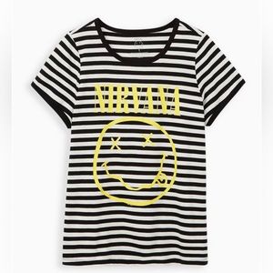 NWT Torrid Nirvana Classic Fit Ringer Tee Black and White Stripe 5X or size 28